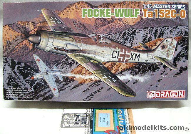 Dragon 1/48 Focke-Wulf TA-152C-0 (TA152C0) + Eduard PE, 5548 plastic model kit